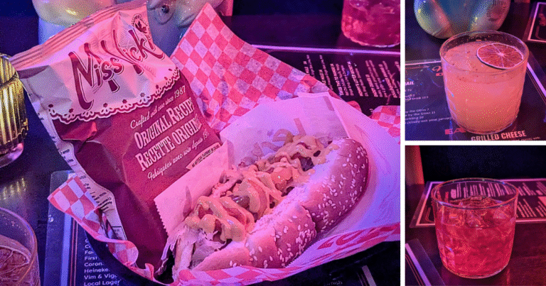 Ward 14: Thrifting for Affordable Cocktails in Little Italy hot dogs and cocktails at Ward 14