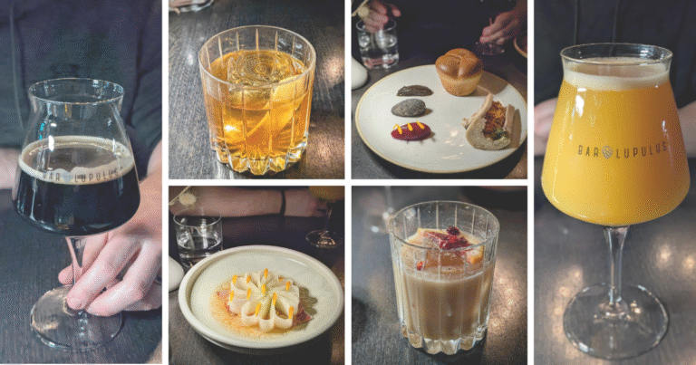 Bar Lupulus: Craft Beer Bar Shakes Up Some Serious Cocktails collage of food and drinks from Bar Lupulus ottawa